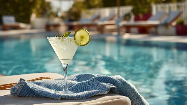 Cocktail by the Swimming Pool Edge.