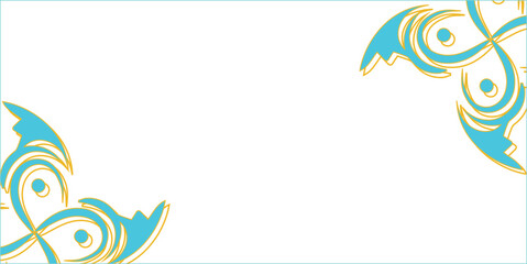 Obraz premium Abstract Swirls and Curves in Teal and Gold.