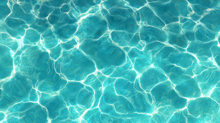 Obraz premium Top view of crystal clear tropical ocean water with bright sun reflections 