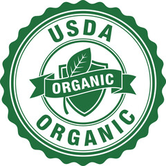 USDA Organic Certified Badge Vector Icon for Food Packaging and Product Labeling