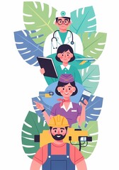 多様な職業人が集う姿