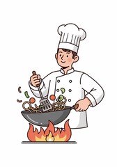 料理人 が 腕 を 振るう