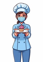 美味しそうな菓子を捧げる