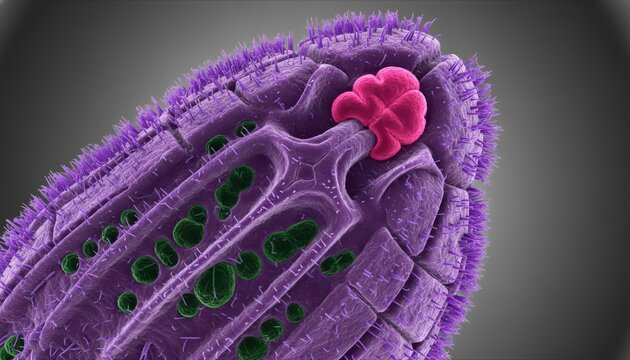 High Resolution Ion-Abrasion Scanning Electron Micrograph Mapping Cilia Distribution The Concept Of Microscopic Ecosystem Balance