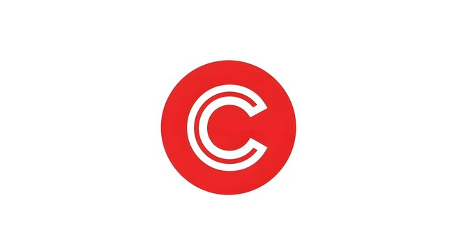 A minimalist and modern logo featuring a white double-lined letter C centered inside a solid red circle on a plain background