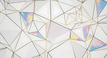 Obraz premium Abstract Geometric Network with Iridescent Highlights.
