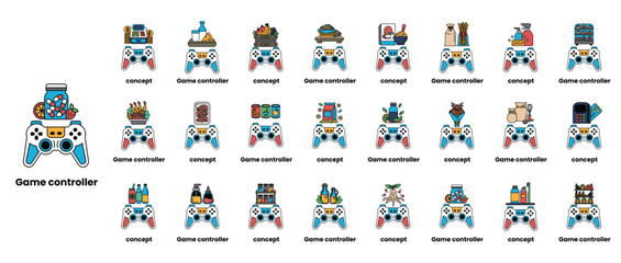 A collection of game controllers with various names and descriptions © toonsteb