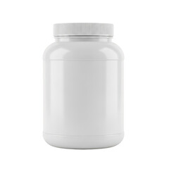 White plastic container with cap isolated on transparent background