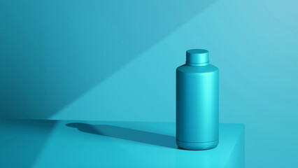 arctic colored drinking bottle placed on a arctic table, placed in front of a arctic background, futuristic photo concept with bright colors © jayed