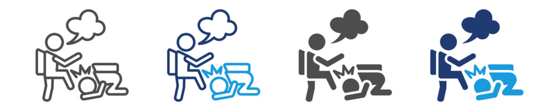 bullying icon set multiple style
