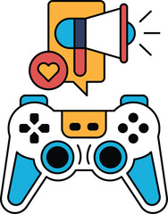 A video game controller with a heart and a microphone on it © toonsteb