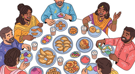 Vibrant Holi Sweets Community Gathering