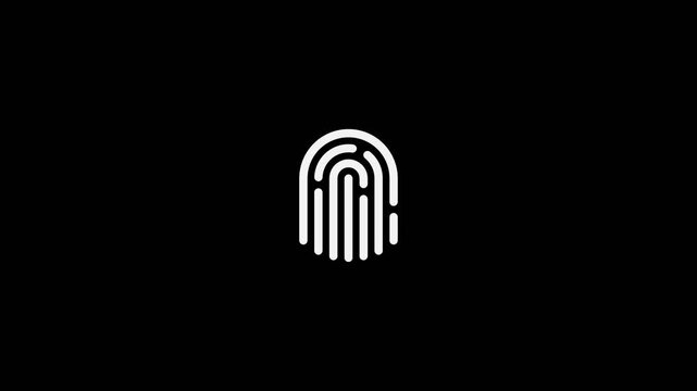 Fingerprint verification failed, authentication denied, and biometric concept motion graphics with alpha channel (transparent background) foreground color 5% gray