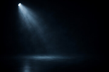 Obraz premium Cinematic Dark Studio Spotlight Background with Dramatic Lighting and Copy Space – 16:9