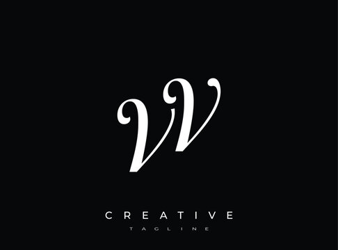 Elegant VV Monogram Logo for Creative Branding, Feminine Calligraphy, Luxury Script and Wedding Stationery Design