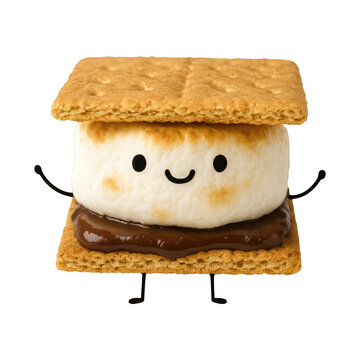 PNG Cute smiling s'more illustration.