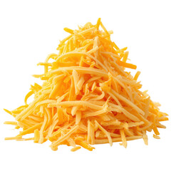 Fototapeta premium Pile of Freshly Cut Yellow Orange Crinkle Cut Shredded Pasta Strips Isolated on Black Background