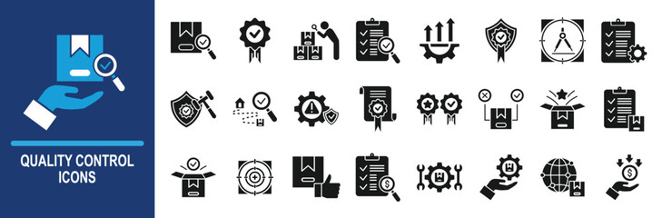 Obraz premium quality control icons set