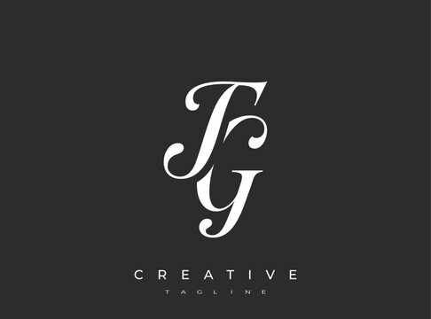 Elegant TG Monogram Logo for Creative Branding, Feminine Calligraphy, Luxury Script and Wedding Stationery Design