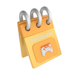Match Schedule Calendar 3D Illustration