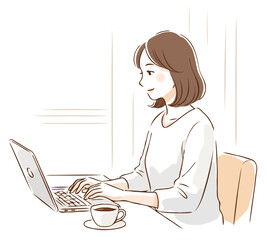 在宅ワークをする女性