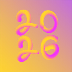 Abstract colorful background with typography 2026