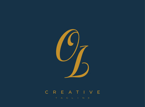 Elegant OL Monogram Logo for Creative Branding, Feminine Calligraphy, Luxury Script and Wedding Stationery Design