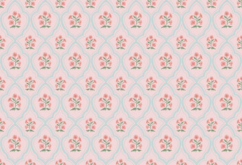 Floral damask seamless seamless pattern for fabric, wallpaper, digital scrapbooking