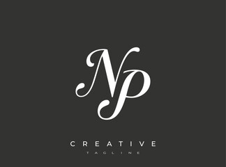 Elegant NP Monogram Logo for Creative Branding, Feminine Calligraphy, Luxury Script and Wedding Stationery Design © Mahamud