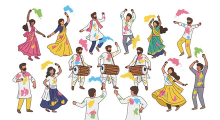 Fototapeta premium Holi Festival Dance Community Celebration