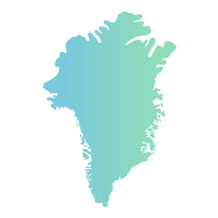 グリーンランドのシルエットイラスト　地図　島 © gelatin