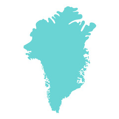 グリーンランドのシルエットイラスト　地図　島 © gelatin