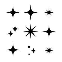 Obraz premium Abstract Star Sparkle Icons Set Vector Illustration