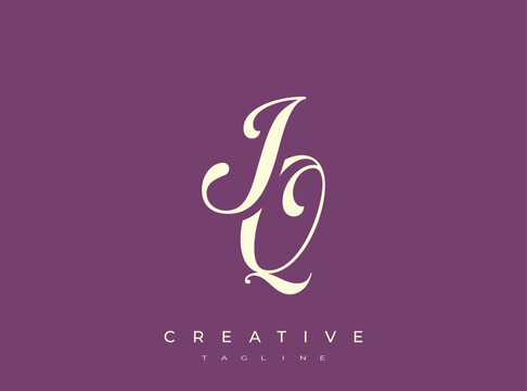 Elegant JQ Monogram Logo for Creative Branding, Feminine Calligraphy, Luxury Script and Wedding Stationery Design