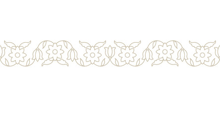 Abstract floral vector border design with vintage ornament elements © zahirulislam1996