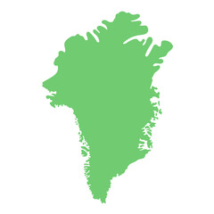 グリーンランドのシルエットイラスト　地図　島 © gelatin