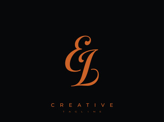 Obraz premium Elegant EL Monogram Logo for Creative Branding, Feminine Calligraphy, Luxury Script and Wedding Stationery Design