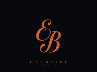 Elegant EB Monogram Logo for Creative Branding, Feminine Calligraphy, Luxury Script and Wedding Stationery Design