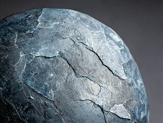 Fototapeta premium Close-Up of a Dark Mineral Sphere with Textured Surface Details