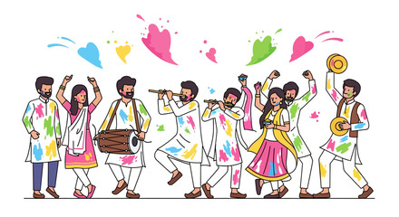 Fototapeta premium Vibrant Holi Festival Street Dance