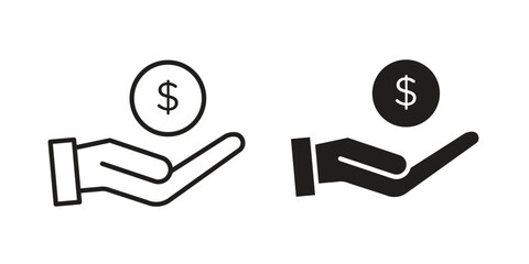 Contribution icon. set of web icons on white background