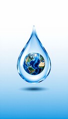 Obraz premium Elegant Water Drop Emphasizing Global Connectivity and Nature