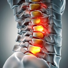 A herniated disk occurs when the cushioning between vertebrae in the spine slips out of place.