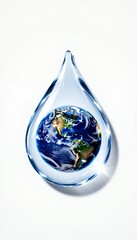 Obraz premium Crystal Drop with Earth Inside for Minimalist Global Concept