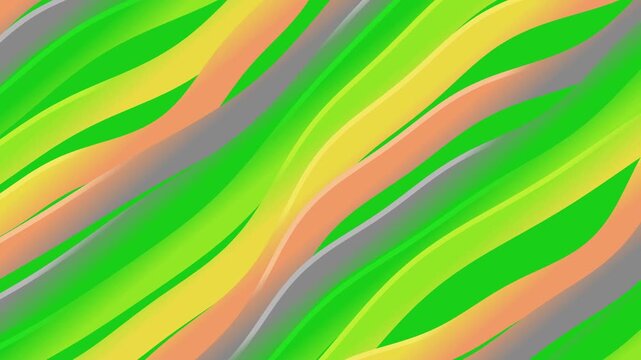 Abstract Motion Graphic Background with Vibrant Multi-Colored Silk Ribbons and Fluid Organic Lines