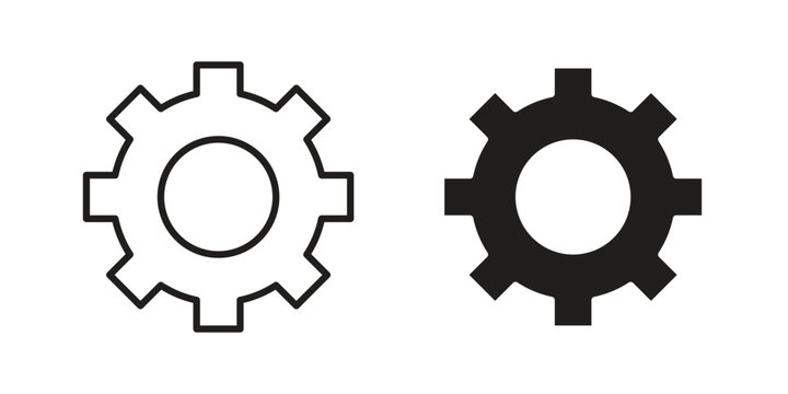 Gear icon. set of web icons on white background