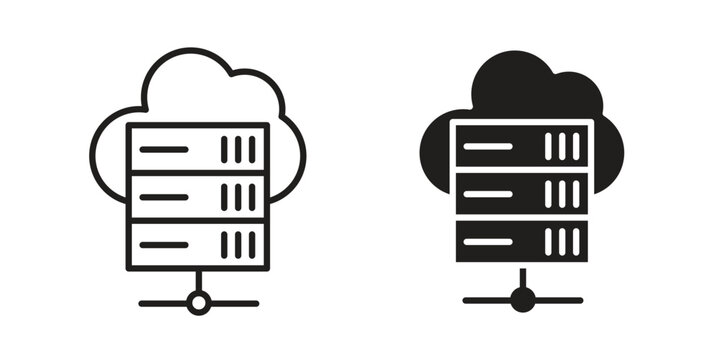 Hosting icon. set of web icons on white background