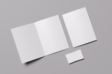 Minimal Brand Identity Presentation &ndash; Brochure & Card Mockup Set