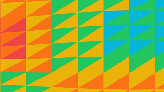 Abstract Geometric Triangle Motion Graphic Background with Vibrant Multi-Color Tiling Patterns