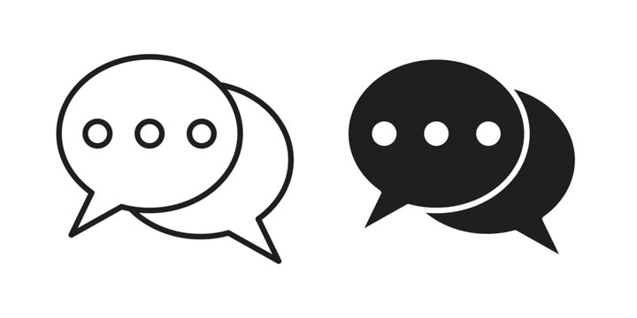 Live chat icon. set of web icons on white background